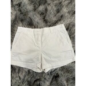 Vineyard Vines Womens White Chino Shorts Size 10 Preppy Whale Logo Summer Casual